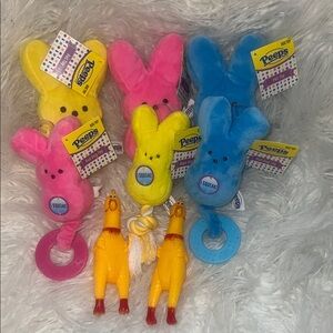 NWT Peeps Dog Toys with 2 Screamin Chickens Bundle